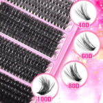 Cross-border stock eyelash book, European and American false eyelashes for export, 40D/60D/80D/100D mixed, D curl, 20 rows, 400 clusters