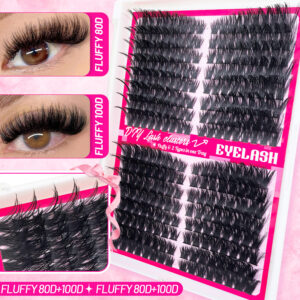 [Low Price High Volume] Europe-US Cross-border Segmented Hot Melt Fluffy Dense Curly False Eyelash Set