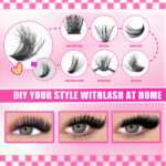 European and American cross-border bestseller, thick D curl, Amazon 60P/80P/100P mixed DIY fluffy cluster false eyelashes