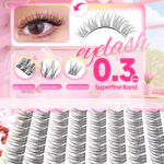 Natural fish tail false eyelashes, baby curl, no stem, cute and natural, imitation, girl group no-makeup look, glue-free false eyelashes, single cluster
