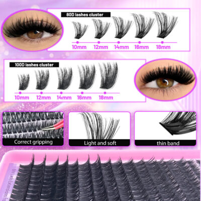 Amazon 304080100D false eyelashes European and American style single cluster 32 rows 640 clusters eyelash book set wholesale