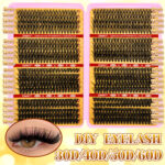 European and American cross-border segment eyelash false eyelash set 30405060D large capacity eyelash book single cluster D curl