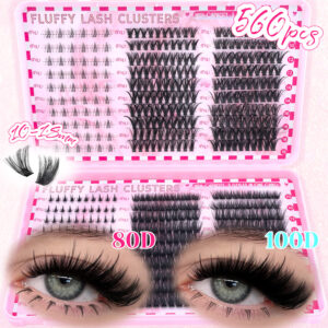 Eyelash Book/Cross-border D-curve Large Capacity Single Cluster False Eyelashes 9-16mm Natural Thick Curled Segmented
