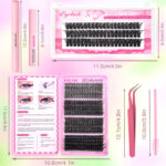 European and American cross-border new single cluster segmented 3 styles false eyelashes glue tweezers set D curl natural thick eyelashes