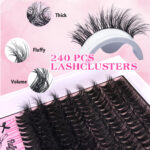 Cross-border trade DIY segmented European and American hot melt cluster lashes 60D+80D fluffy voluminous single box false eyelash set