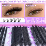 European and American cross-border hot-selling DIY segmented single-cluster D-curve false eyelash set 660 clusters thick curly eyelashes