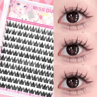 100 Clusters Large Capacity Glue-Free No-Stem Dog-Style False Eyelashes Lazy Natural Beginner Comic Segmented False Eyelashes Wholesale