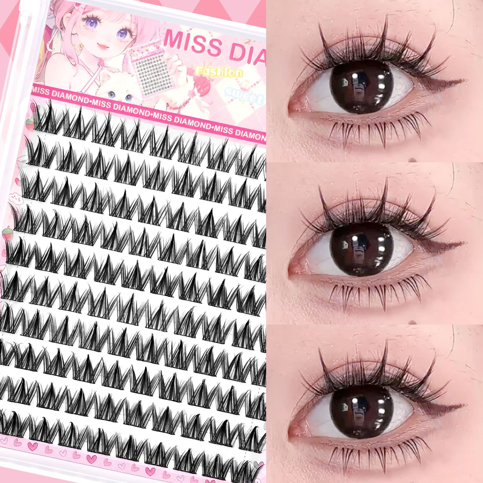 o1cn01brpeiy1ltghy4gflt 2212222444876 0 cib.jpg 100 Clusters Large Capacity Glue-Free No-Stem Dog-Style False Eyelashes Lazy Natural Beginner Comic Segmented False Eyelashes Wholesale