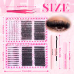 Eyelash Book/Cross-border D-curve Large Capacity Single Cluster False Eyelashes 9-16mm Natural Thick Curled Segmented