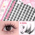 100 Clusters Large Capacity Glue-Free No-Stem Dog-Style False Eyelashes Lazy Natural Beginner Comic Segmented False Eyelashes Wholesale