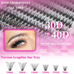 European and American cross-border false eyelash book large capacity Amazon hot-selling single cluster segmented Middle East glue eyelash set