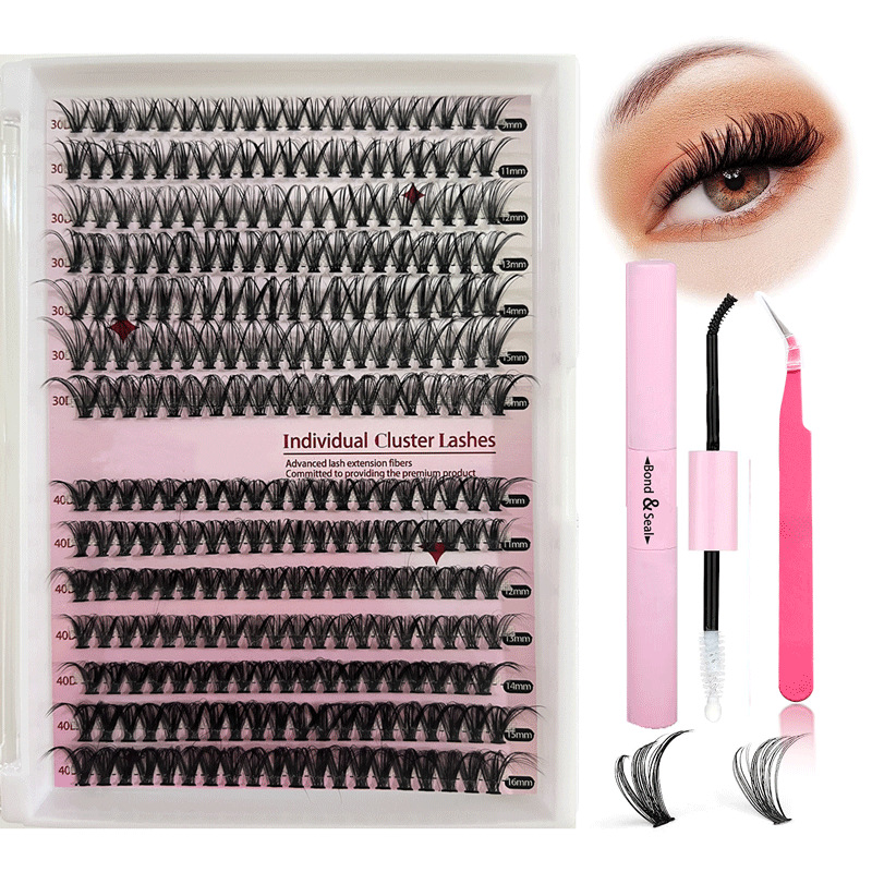 [Low Price High Volume] Cross-border European-American Style False Eyelashes 30D40D Mixed Lashes Foreign Trade Asian Mixed Race Eye Lashes