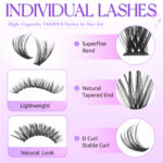 European and American cross-border hot-selling DIY segmented single-cluster D-curve false eyelash set 660 clusters thick curly eyelashes