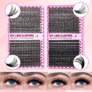 Cross-border best-selling eyelash book, large capacity segmented cluster lashes 30D/40D/60D/80D mixed pack false eyelashes