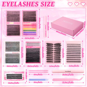 Amazon cross-border European and American style false eyelash gift box, thick single-cluster segmented eyelash set, eyelash book