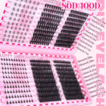 Eyelash Book/Cross-border D-curve Large Capacity Single Cluster False Eyelashes 9-16mm Natural Thick Curled Segmented