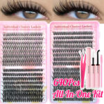 Cross-border Eyelash Extensions Single Cluster Segmented Thick Style Black Band Eyelashes Large Capacity False Lashes Book European and American Style