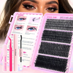 European and American cross-border new single cluster segmented 3 styles false eyelashes glue tweezers set D curl natural thick eyelashes