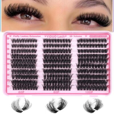 Custom cross-border European and American single-cluster thick false eyelashes self-lamination curling foreign trade eye makeup supplies DIY eyelashes