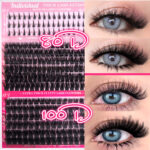 Amazon EU/US cross-border Middle East false eyelashes lower lashes 80D+100D segmented thick fluffy D curl lashes