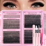 European and American false eyelashes cross-border hot selling 406080100D segmental eyelashes voluminous 780PCS reusable
