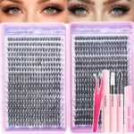 Amazon 304080100D false eyelashes European and American style cluster lashes single cluster 32 rows 640 clusters eyelash book set wholesale
