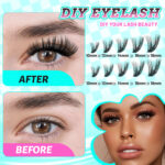 Cross-border hot-selling single-cluster hot-melt stem false eyelashes, foreign trade exclusive 320 clusters large capacity thick D curl false eyelash set