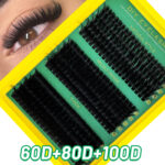 300 clusters high-capacity false eyelashes 60D 80D 100D thick European and American fluffy segmented hot melt eyelash cluster lashes