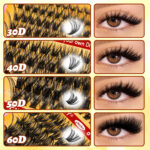 European and American cross-border segment eyelash false eyelash set 30405060D large capacity eyelash book single cluster D curl