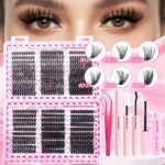 European and American large-capacity false eyelash book set 600 clusters thick 304050D6080100D cross-border Asian eyelashes