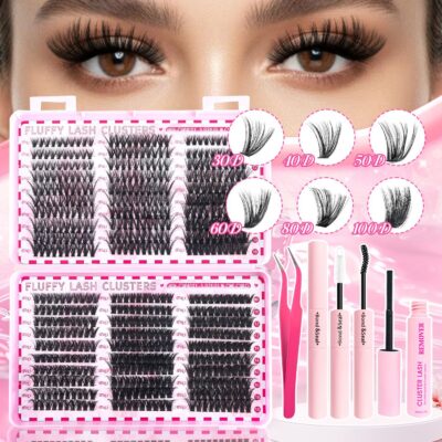 European and American large-capacity false eyelash book set 600 clusters thick 304050D6080100D cross-border Asian eyelashes