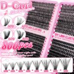 Amazon American-style thick false eyelash natural cluster set segmented dog-eye round eye women soft puppy-style lashes