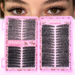 Cross-border European and American trade eyelash book set 406080D segmented fluffy thick and curly 32 rows false eyelashes