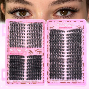 Cross-border European and American trade eyelash book set 406080D segmented fluffy thick and curly 32 rows false eyelashes