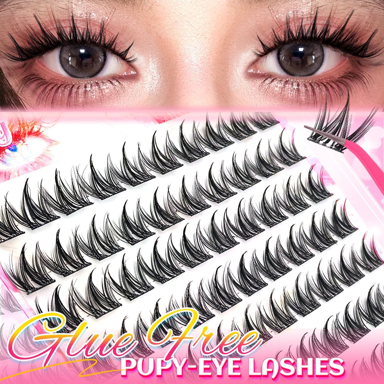 o1cn01erc75m1ltgiydgm4n 2212222444876 0 cib.jpg Cross-border European and American style glue-free false eyelashes, doggy-style natural comic eyes, large-capacity set eyelashes wholesale