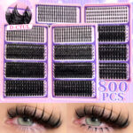 European and American cross-border false eyelash book DIY segmented D-curve lashes natural thick self-lashing Christmas false eyelash set