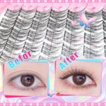 Natural Fishtail Extra Large Capacity Eyelash Book, Baby Curl, Natural Look, Segmented Single Cluster, Beginner False Eyelashes