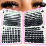 Cross-border eyelash book DIY single cluster thick natural false eyelashes hot melt D curl 640 clusters large capacity mixed eyelashes
