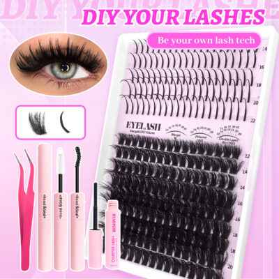 European and American style cross-border light pink fairy false eyelashes 100D 14 rows natural lower lashes thick export eyelashes wholesale
