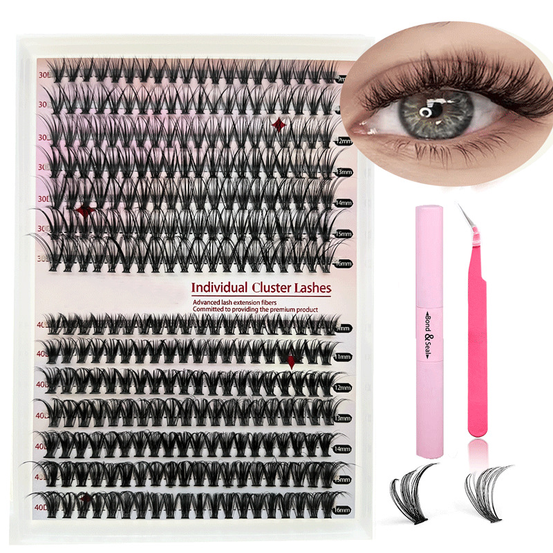 o1cn01hknl3z1ltg678gujb 2212222444876 0 cib.jpg Custom Amazon 30D40D kit DIY clusters lashes cross-border European and American thick handmade false eyelashes