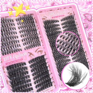 Cross-border European and American trade eyelash book set 406080D segmented fluffy thick and curly 32 rows false eyelashes