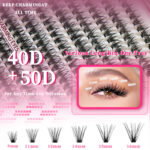 European and American cross-border false eyelash book large capacity Amazon hot-selling single cluster segmented Middle East glue eyelash set