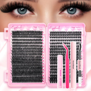 European and American cross-border eyelash book large capacity segmented DIY hot melt D curl 80D/100D export thick false eyelashes