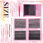 European and American cross-border hot-selling DIY segmented single cluster D-curve false eyelash set 660 clusters thick curly eyelashes