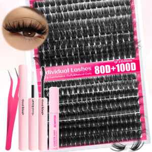 Cross-border hot-selling explosive fluffy 80D100D single-cluster DIY segmented hot-melt thick curly false eyelashes factory wholesale