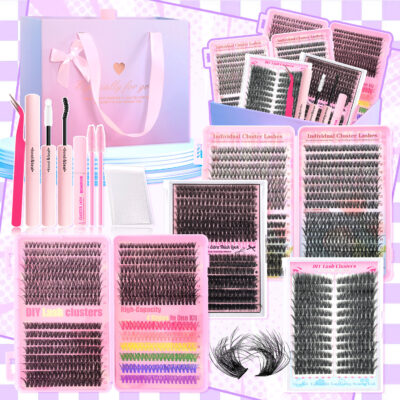 Amazon cross-border European and American style false eyelash gift box, thick single-cluster segmented eyelash set, eyelash book