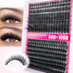 Cross-border hot-selling explosive item: Frizzy 80D 100D single-cluster DIY segmented hot-melt thick curly false eyelashes, factory wholesale.