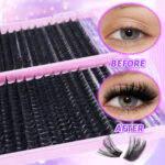 Amazon 304080100D false eyelashes European and American style cluster lashes single cluster 32 rows 640 clusters eyelash book set wholesale
