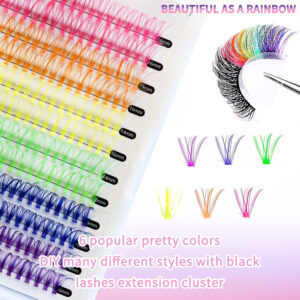 Cross-border European and American style colorful false eyelashes, segmented Asian mixed-race natural cluster eyelash set, factory wholesale