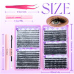 European and American cross-border hot-selling DIY segmented single-cluster D-curve false eyelash set 660 clusters thick curly eyelashes